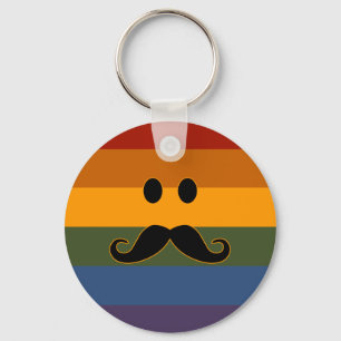 Mustache Pride custom key chain