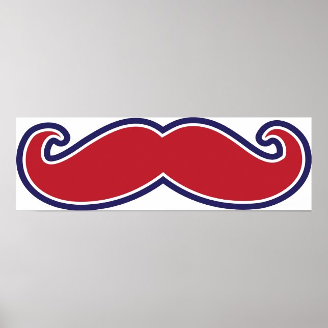 Mustache - Red, White and Blue Poster (Front)