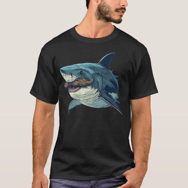 Mustache shark costume for animals and marine fish T-Shirt (Front)
