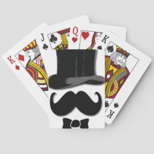 Mustache Silly Fun Top Hat Party Playing Cards