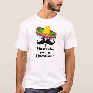 MUSTACHE T SHIRT - MEXICAN HAT COLORFUL