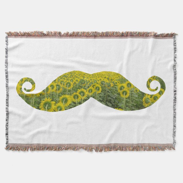 Mustaches Throw Blanket (Front)