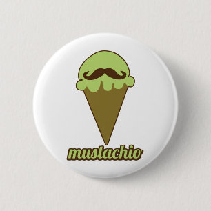 Mustachio 6 Cm Round Badge