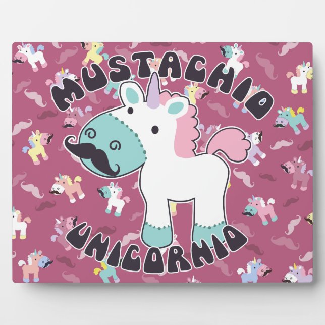 Mustachio Unicornio! Plaque (Front)
