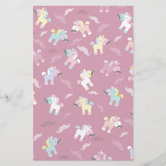 Mustachio Unicornio Stationery (Front)