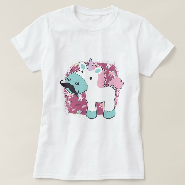 Mustachio Unicornio! T-Shirt (Design Front)