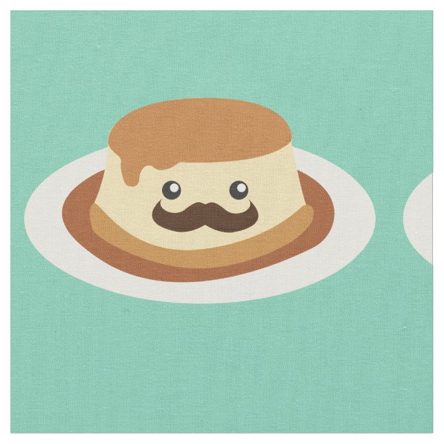 Mustachioed Flan Fabric (Close Up)