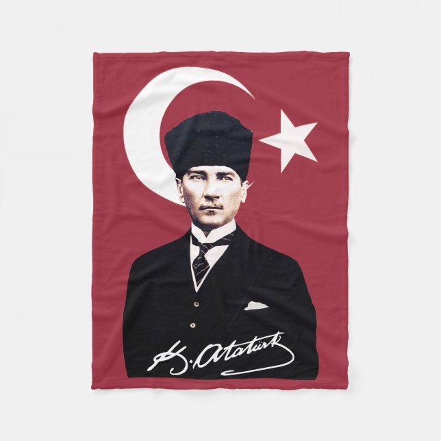 Mustafa Kemal Atatürk Fleece Blanket (Front)