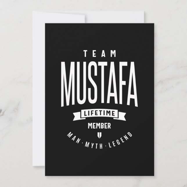 Mustafa Personalised Name Birthday Gift Thank You Card (Front)