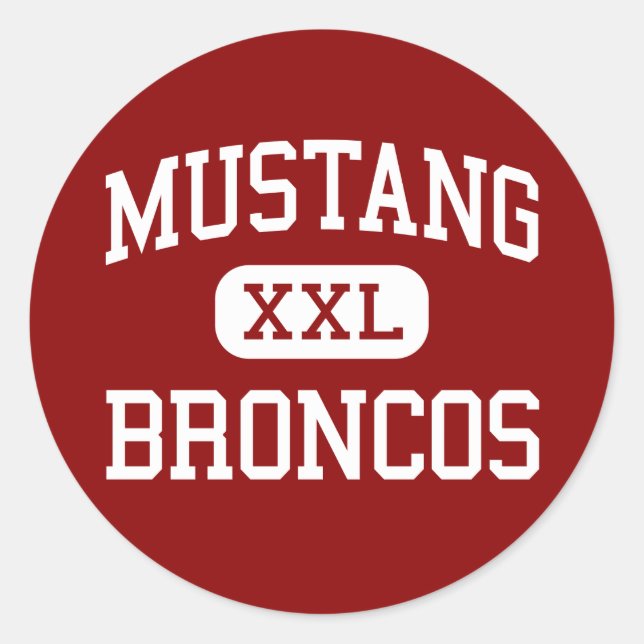 Mustang - Broncos - High School - Mustang Oklahoma Classic Round Sticker (Front)
