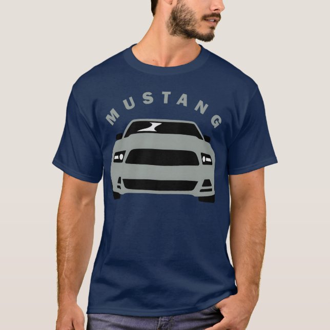 Mustang Car Front with Word funny T-Shirt (Front)