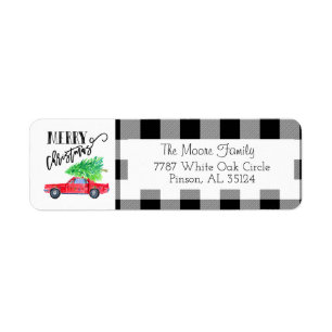 Mustang Christmas Return Address Lables