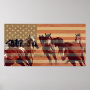 Mustang Flag Poster