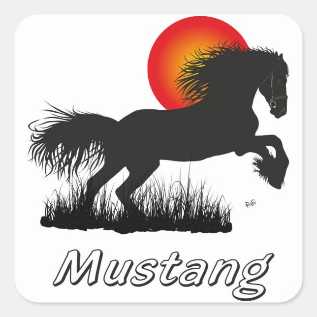 Mustang for horse lover sticker (Front)