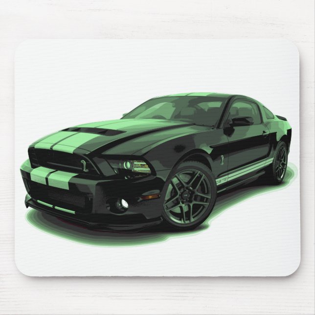Mustang GT 500 Green Mouse Mat (Front)