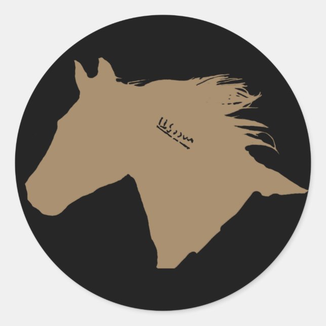Mustang Horse Head Classic Round Sticker (Front)