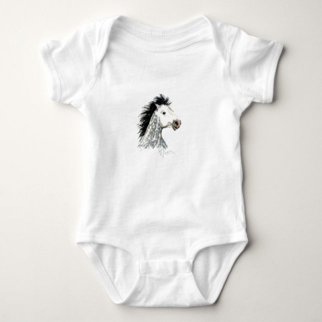 Mustang Horse Infant Onsie Creeper (Front)