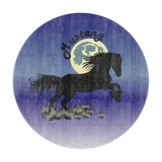 Mustang horse lover glass board (Front)