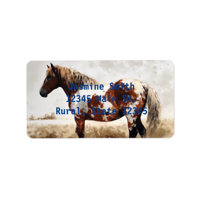 Mustang Horse Painting Label (Front)