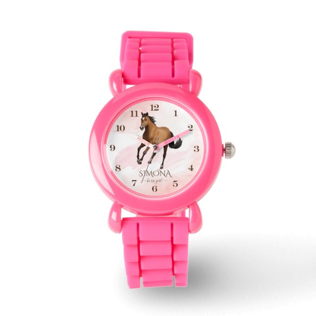Mustang horse themed girls gifts pony  watch (Front)