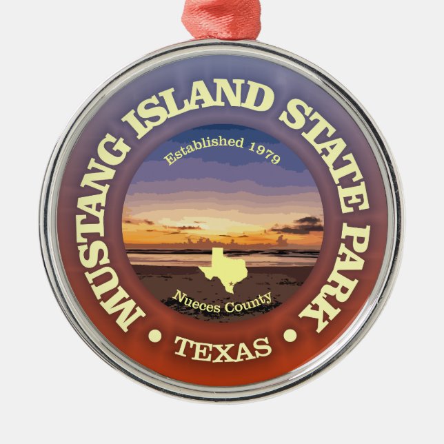 Mustang Island SP Metal Tree Decoration (Front)