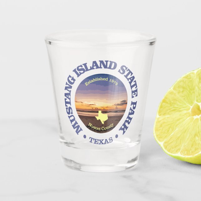 Mustang Island SP Shot Glass (Front)