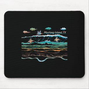 Mustang Island Texas Colourful Tie-dye Pelican Bea Mouse Mat