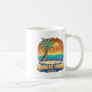 Mustang Island Texas Vintage Distressed Souvenir  Coffee Mug