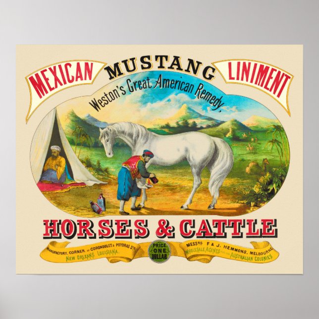 Mustang Liniment Advertising Poster (Front)