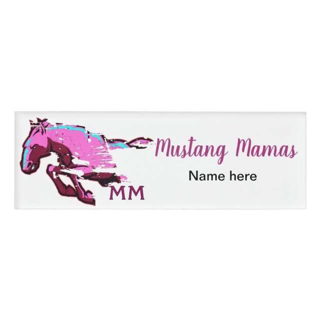 Mustang Mamas Name Tag  - Template (Front)