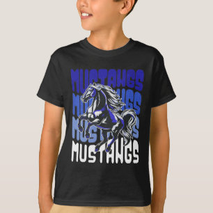 Mustang Mascot School Spirit Sports Team Football T-Shirt