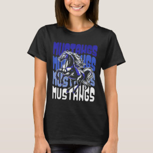 Mustang Mascot School Spirit Sports Team Football T-Shirt