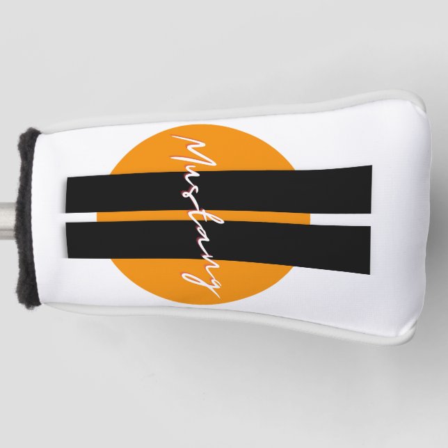 Mustang Orange Golf Putter Cover (Front)