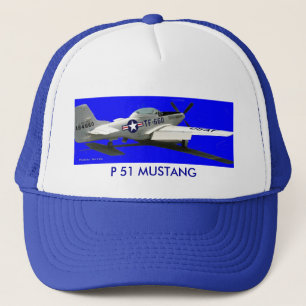 Mustang Portrait, P 51 MUSTANG Trucker Hat