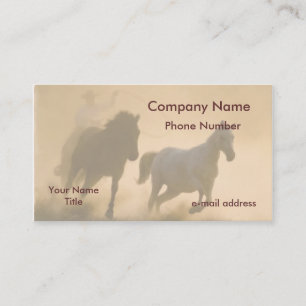 Mustang roundup Pastel Art Business Card