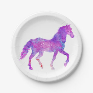 Mustang  silhouette - Choose background color Paper Plate