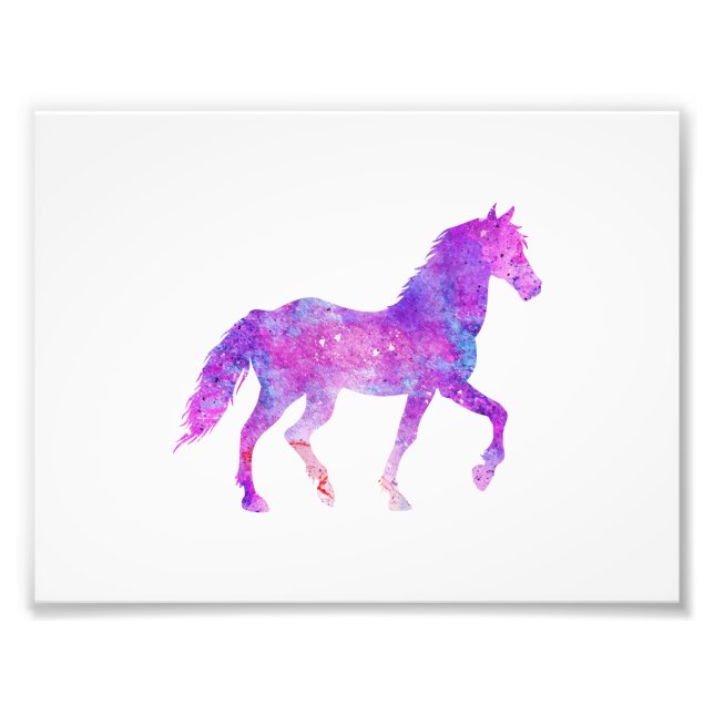 Mustang  silhouette - Choose background colour Photo Print (Front)