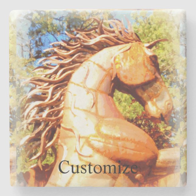 Mustang Stallion Thunder_Cove Stone Coaster (Front)