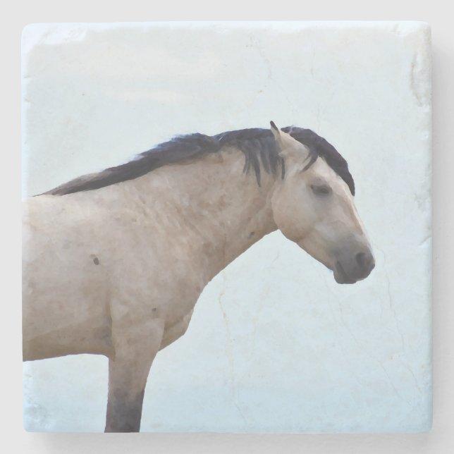 Mustang Stallions (4) - Marble Stone Coaster (Front)