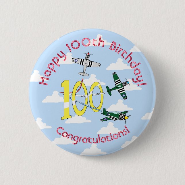 Mustangs 100th Birthday (Blue Sky) Badge (Front)