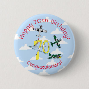 Mustangs 70th Birthday Badge Blue Sky