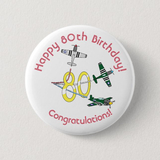 Mustangs 80th Birthday Badge (Front)