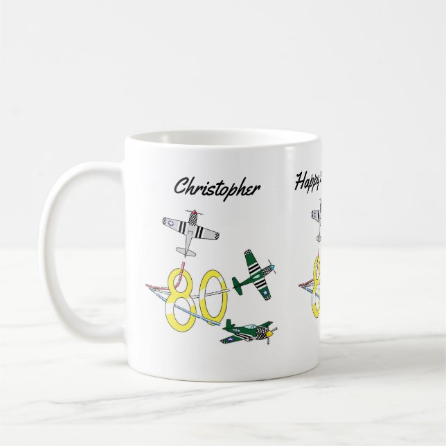 Mustangs 80th Birthday Coffee Mug (Left)