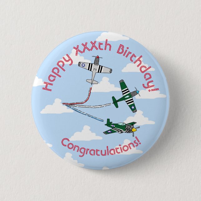 Mustangs Birthday (Blue Sky) Badge (Front)