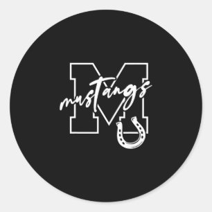 Mustangs classic round sticker
