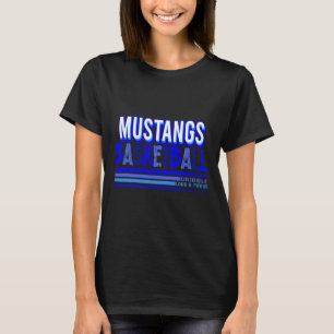 Mustangs Sketll School Spirit Mascot Sketll Mom  T-Shirt