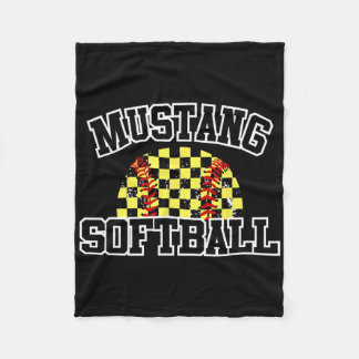 Mustangs Softll Mom Mustangs School Spirit Sports  Fleece Blanket