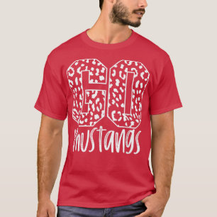 Mustangs Team Mascot School Spirit Game Night Leop T-Shirt