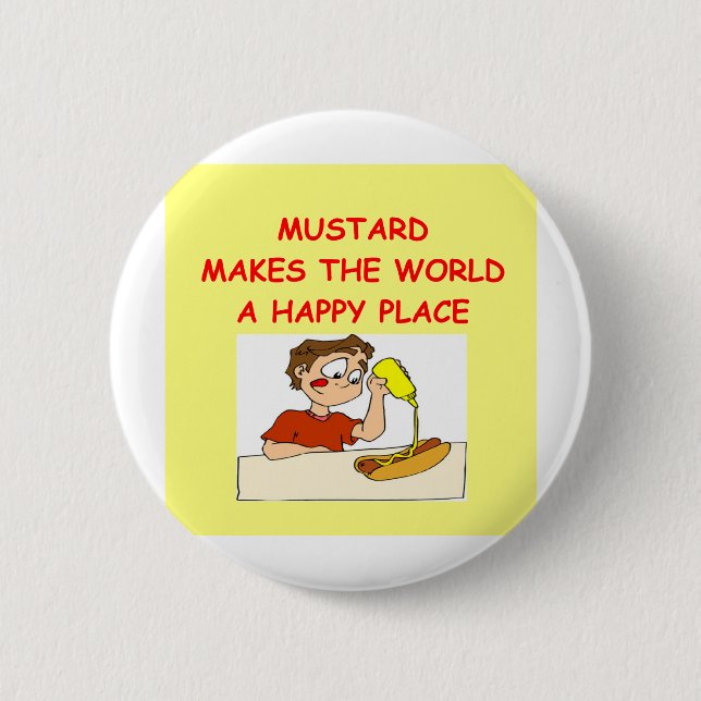 mustard 6 cm round badge (Front)