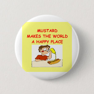 mustard 6 cm round badge